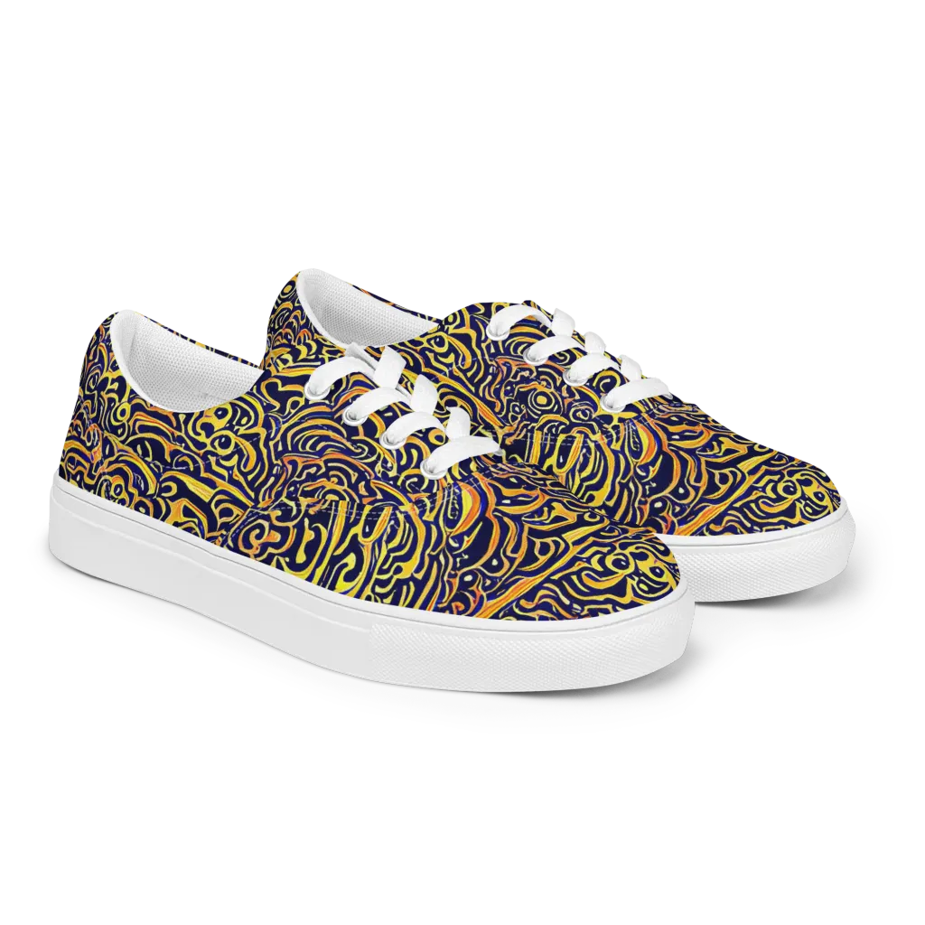 Electric Midnight on Men's Lace-Up Canvas Shoes — Right Front