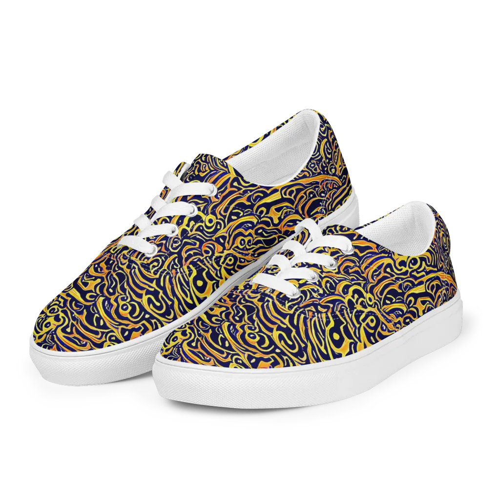 Electric Midnight on Men's Lace-Up Canvas Shoes — Left Front