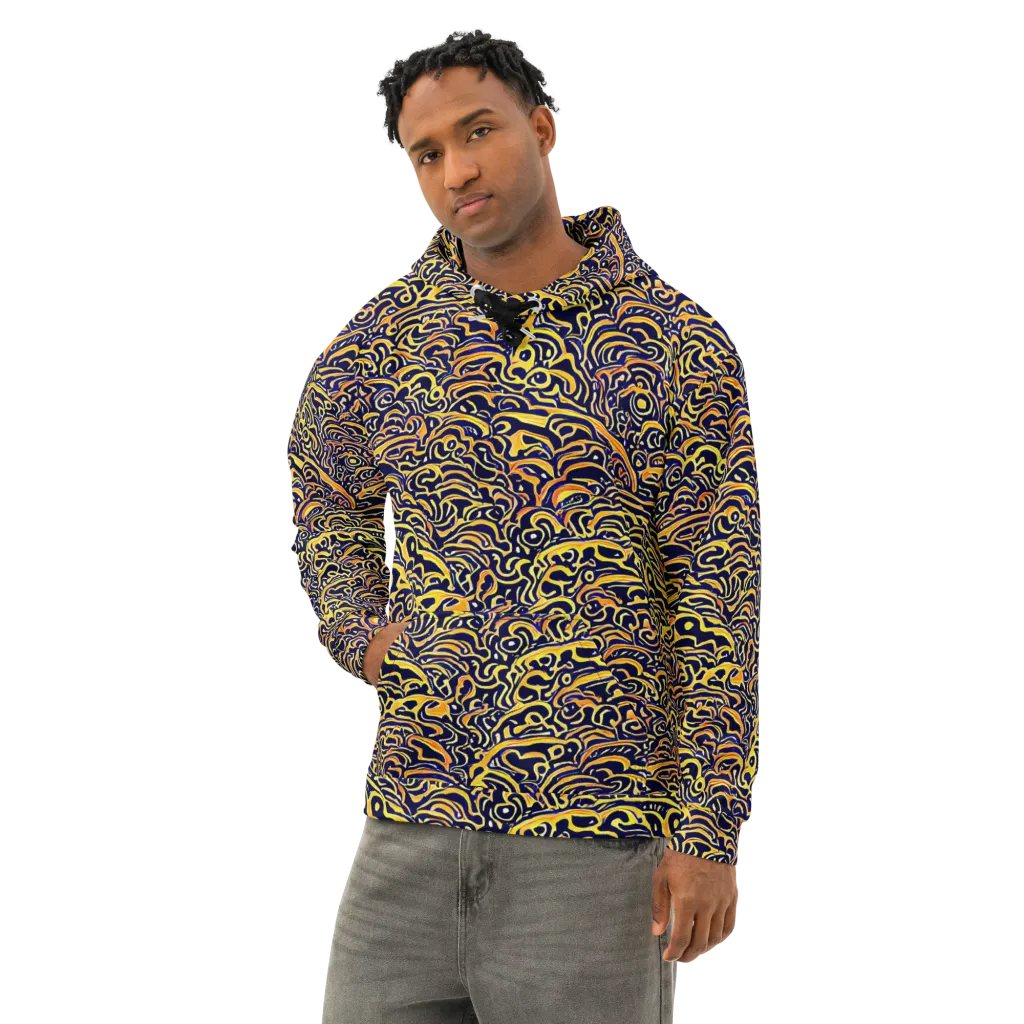 Electric Midnight on Cotton Hoodie — Left Front