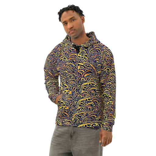 Electric Midnight on a Cotton Hoodie