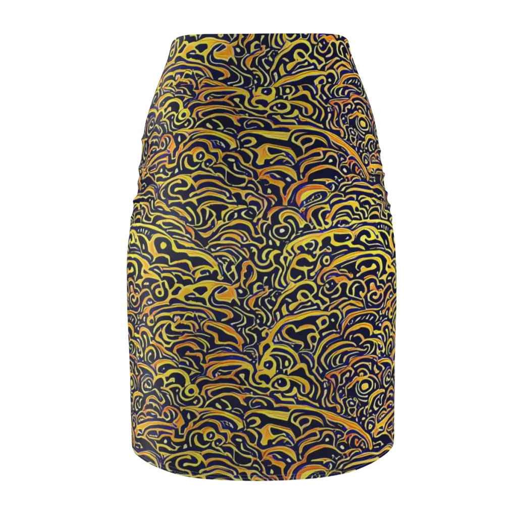 Electric Midnight on Pencil Skirt — Back