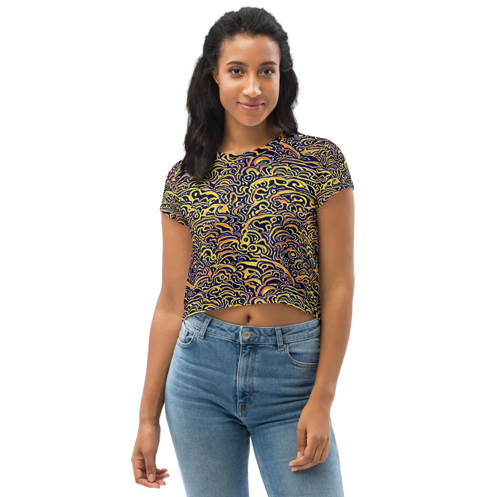 Electric Midnight on Crop Tee — Front