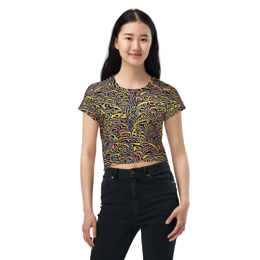 Electric Midnight on Crop Tee — Front