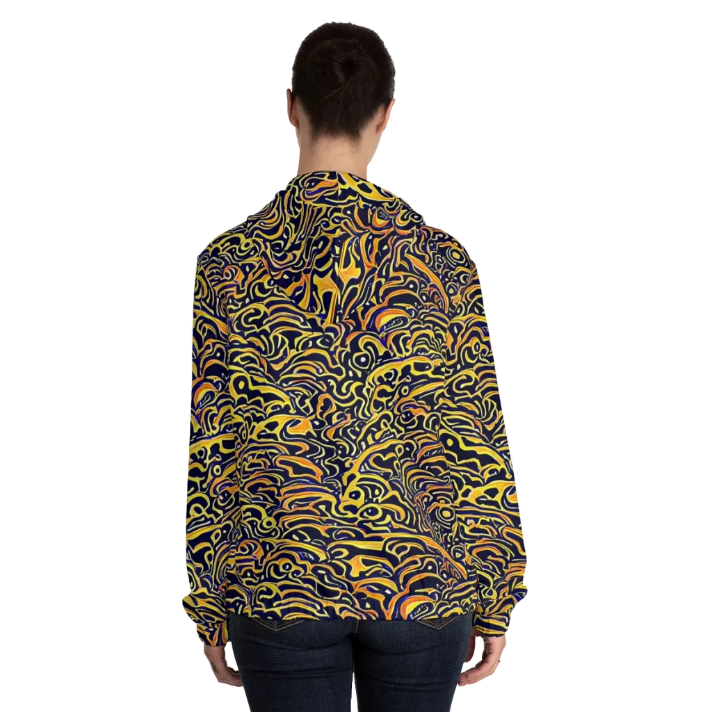 Electric Midnight on Women's Full-Zip Hoodie — Back On Person