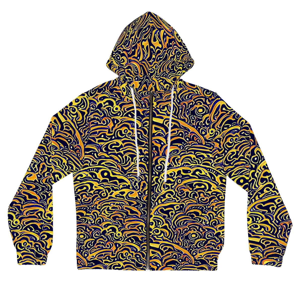Electric Midnight on Women's Full-Zip Hoodie — Front