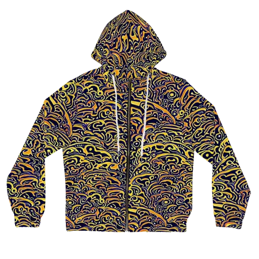 Electric Midnight on a Women's Full-Zip Hoodie