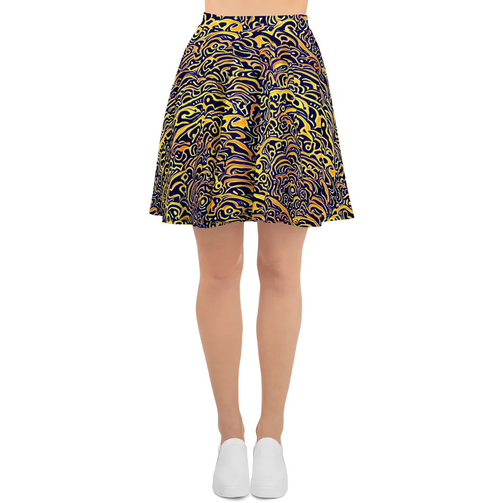 Electric Midnight on Skater Skirt — Front