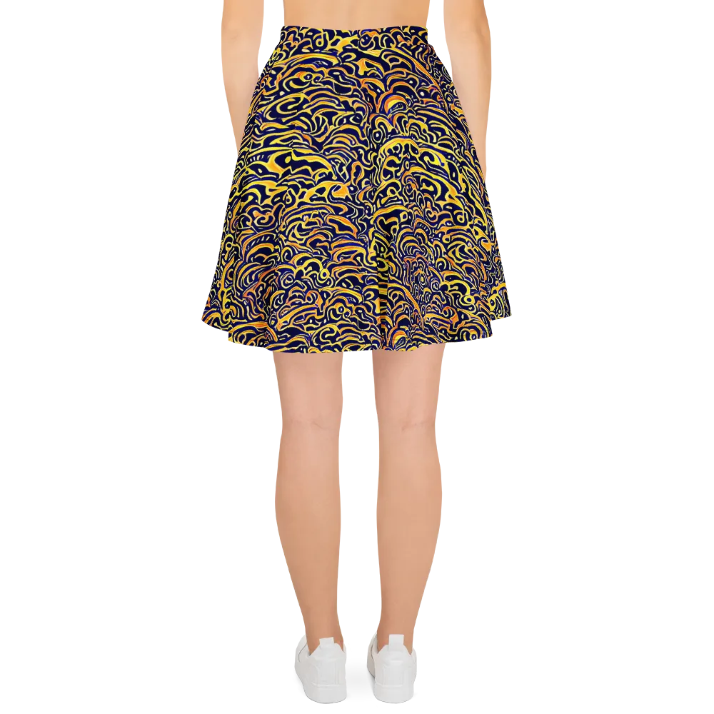 Electric Midnight on Skater Skirt — Back