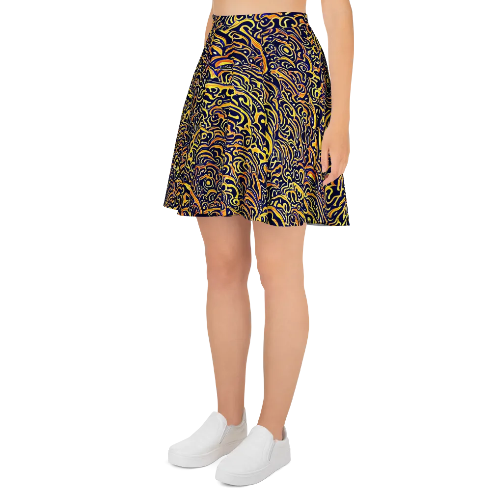 Electric Midnight on Skater Skirt — Left