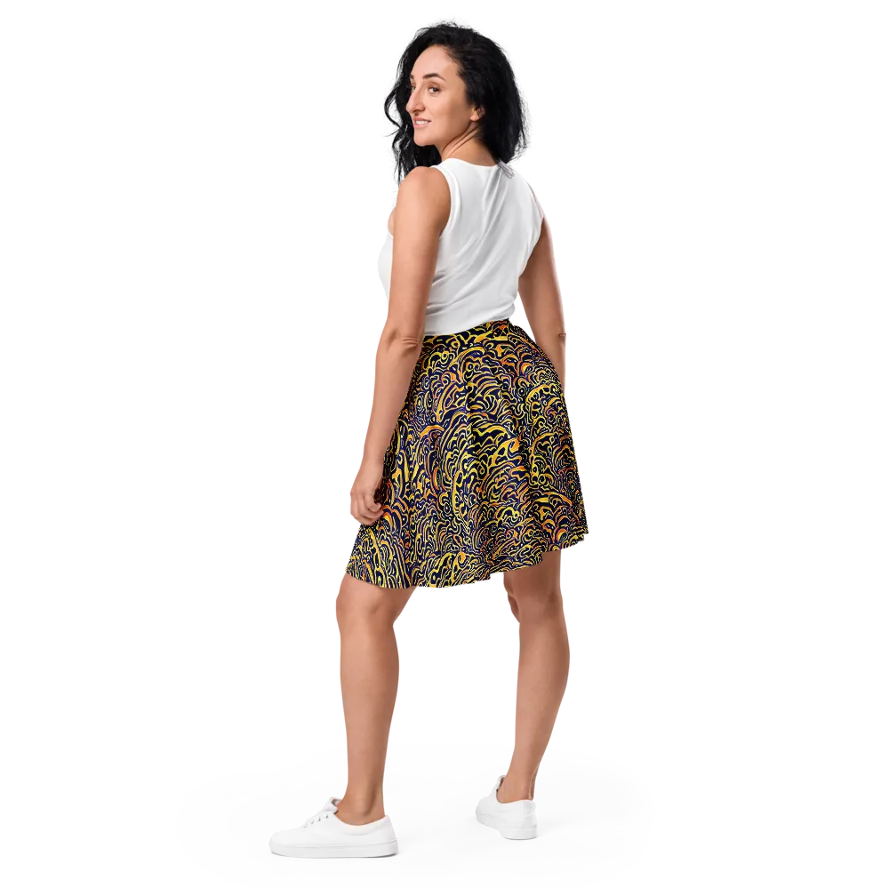 Electric Midnight on Skater Skirt — Back