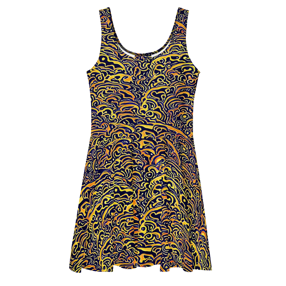 Electric Midnight on Skater Dress — Front