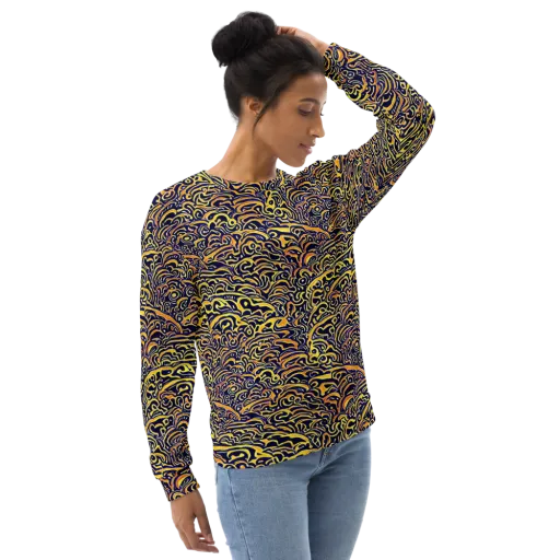 Electric Midnight on a Sweatshirt