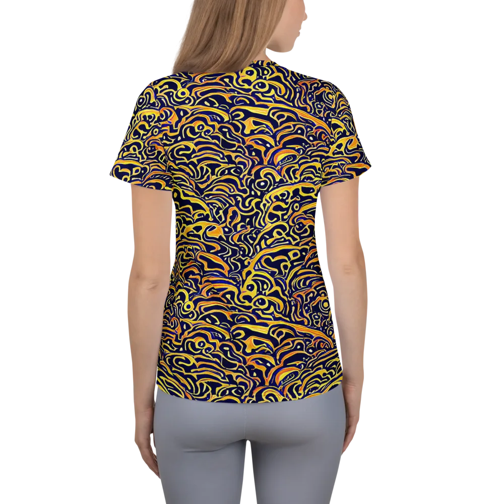 Electric Midnight on Women's Athletic T-Shirt — Back