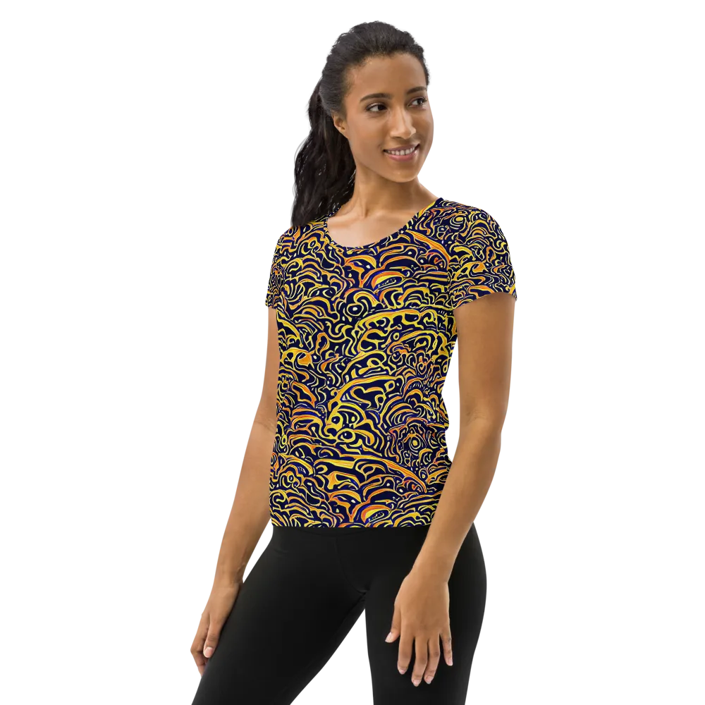 Electric Midnight on Women's Athletic T-Shirt — Left
