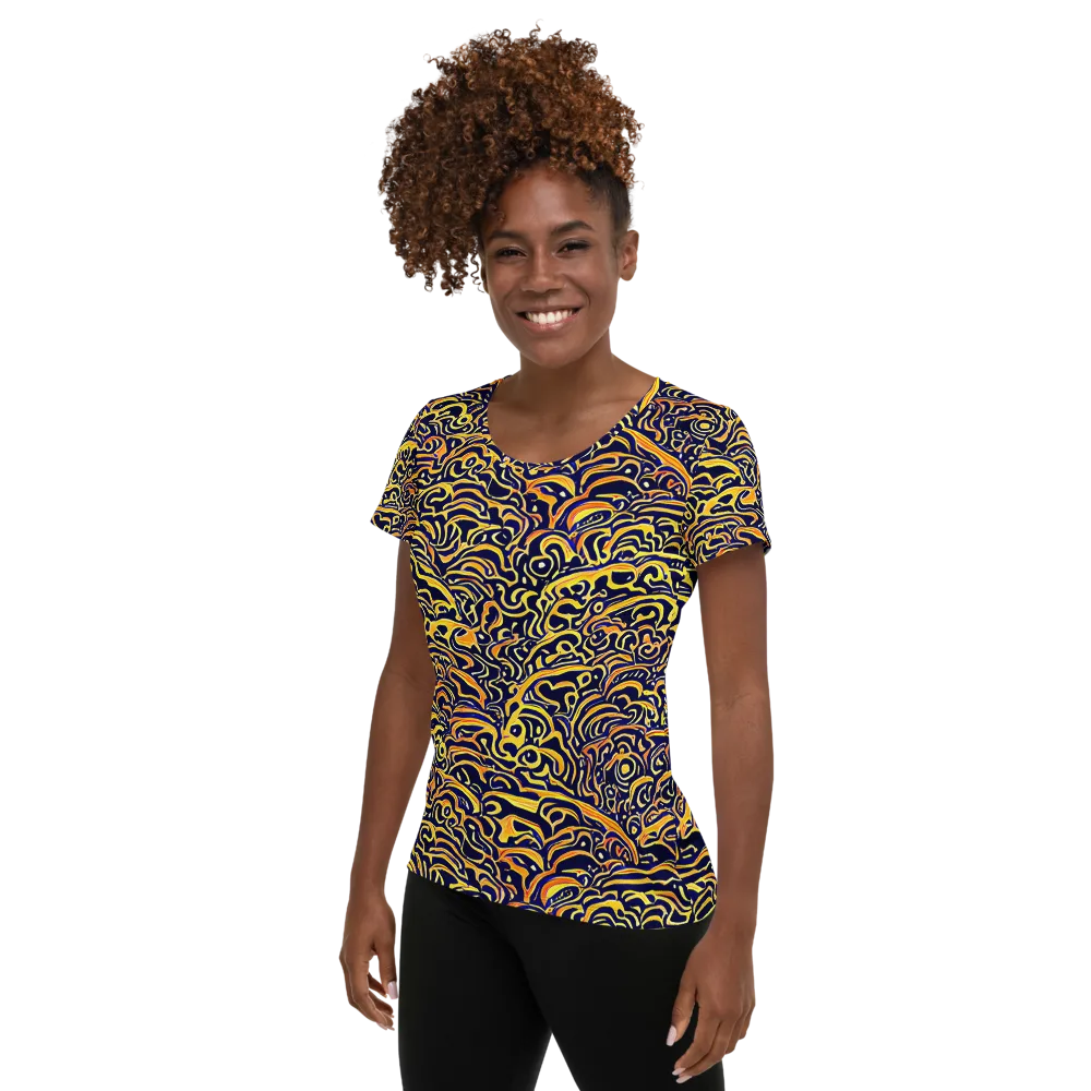 Electric Midnight on Women's Athletic T-Shirt — Left