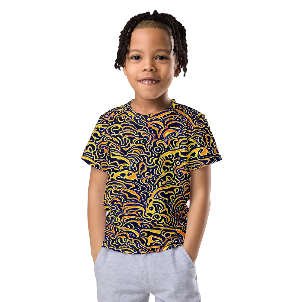 Electric Midnight on Kids Crew Neck T-Shirt — Front