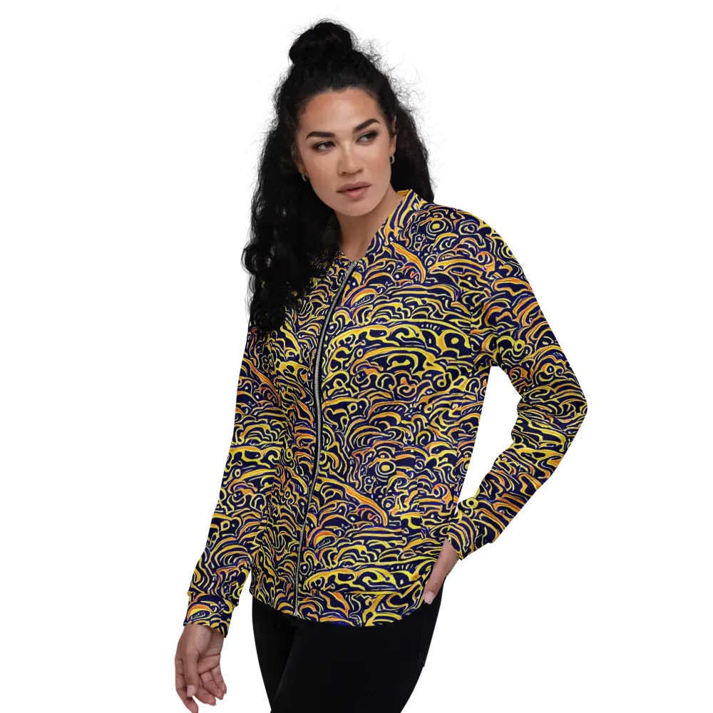 Electric Midnight on Bomber Jacket — Left