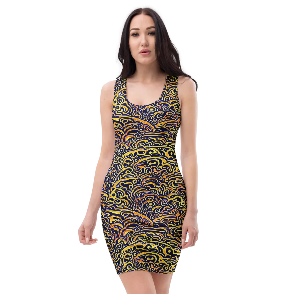 Electric Midnight on Bodycon Dress — Front