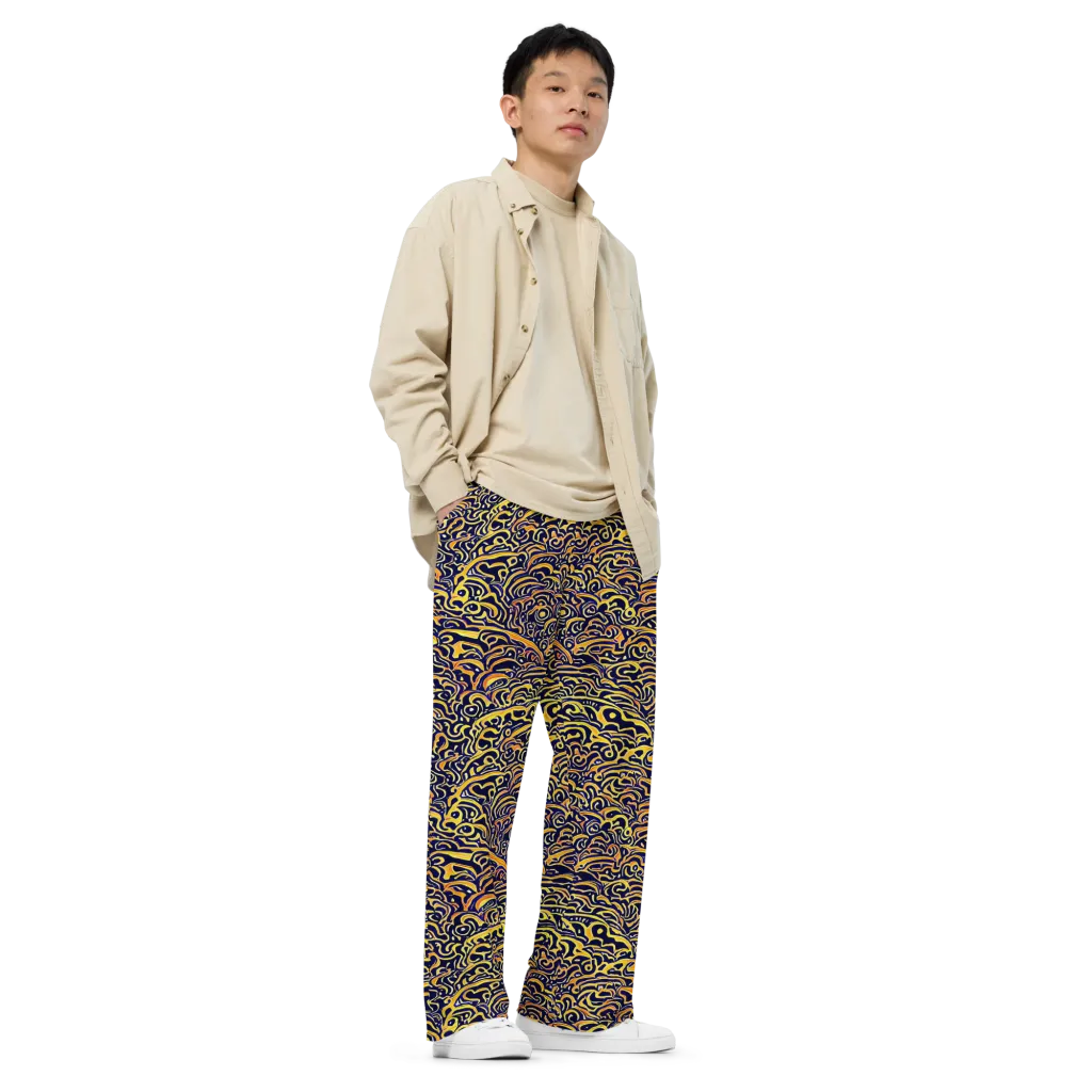 Electric Midnight on Wide-Leg Pants — Right Front