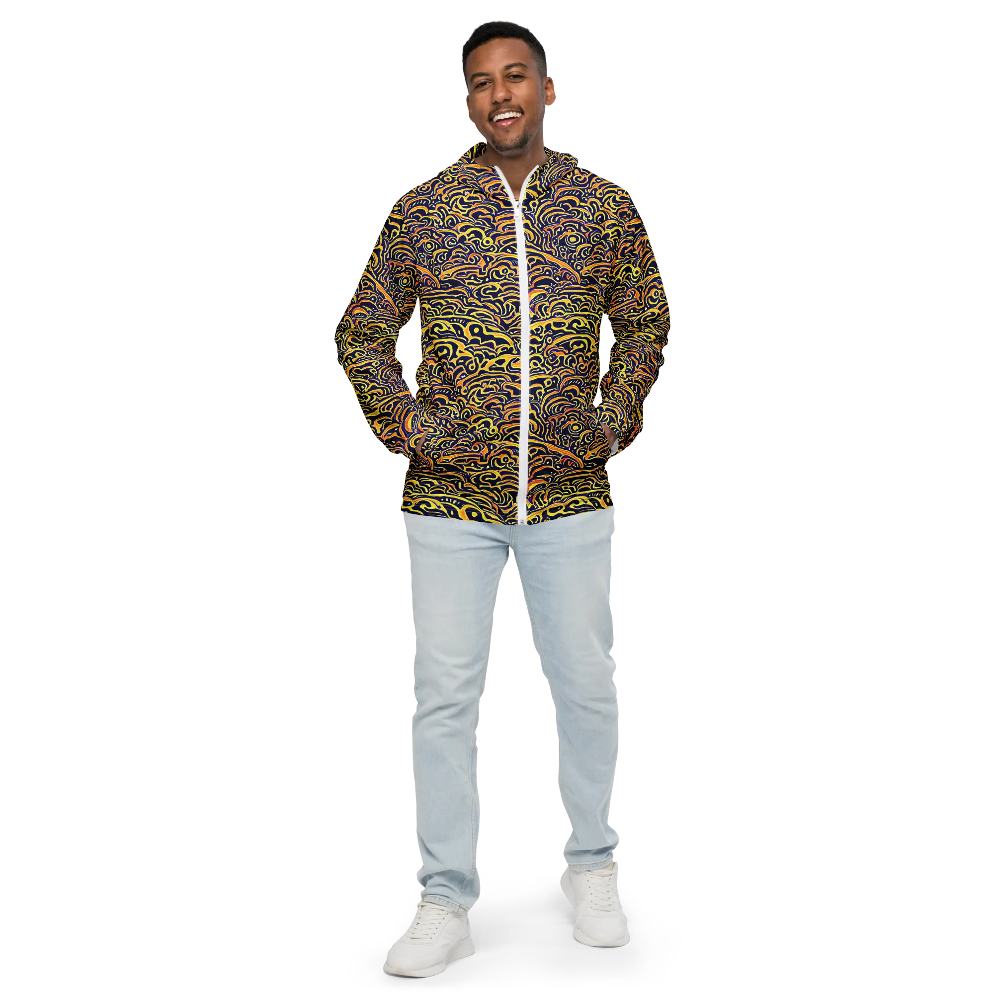 Electric Midnight on Men's Windbreaker — Front