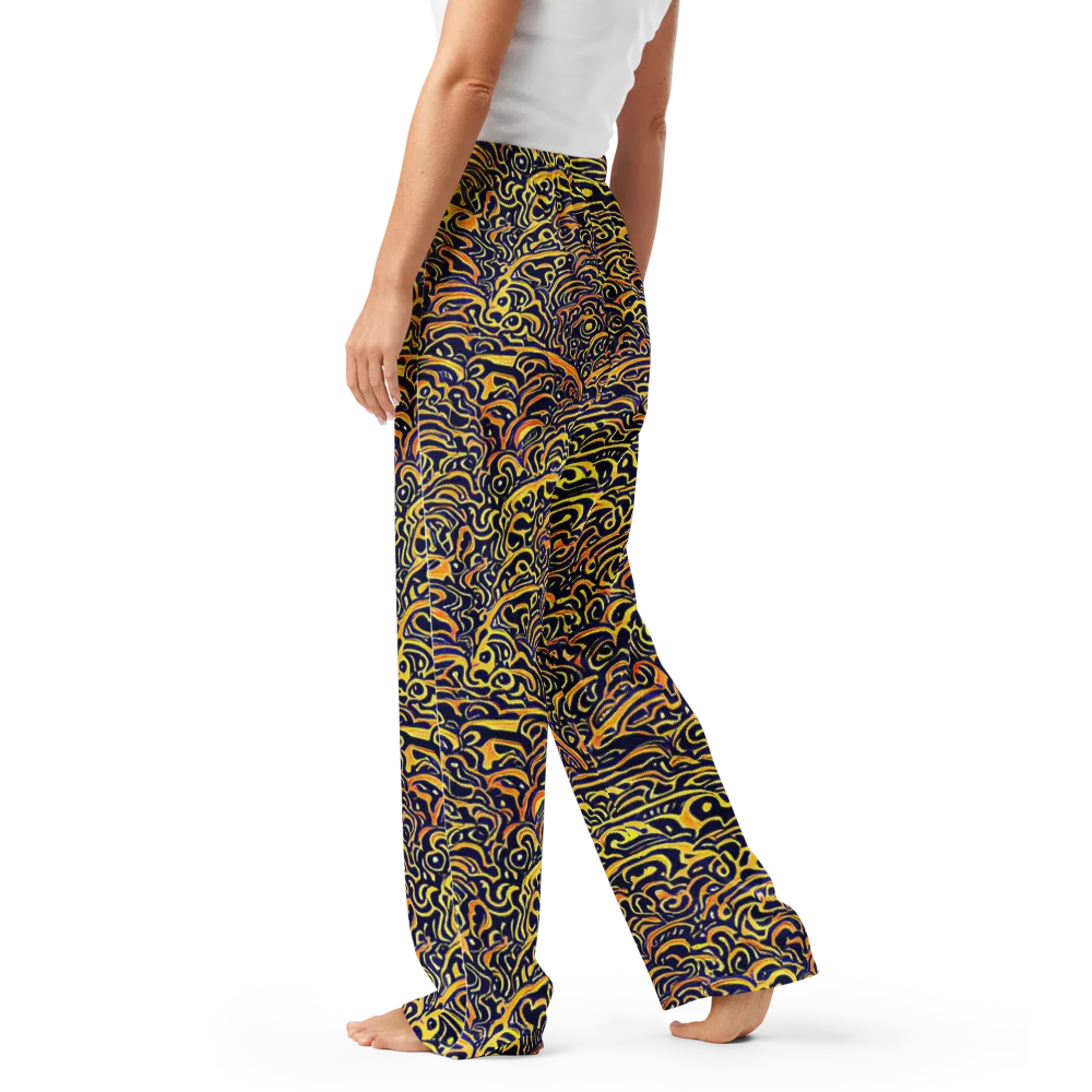 Electric Midnight on Women's Pajama Pants — Left