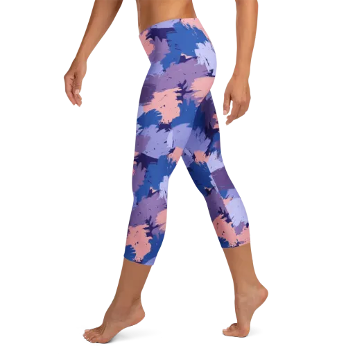 Indigo Brushfire on a Capri Leggings
