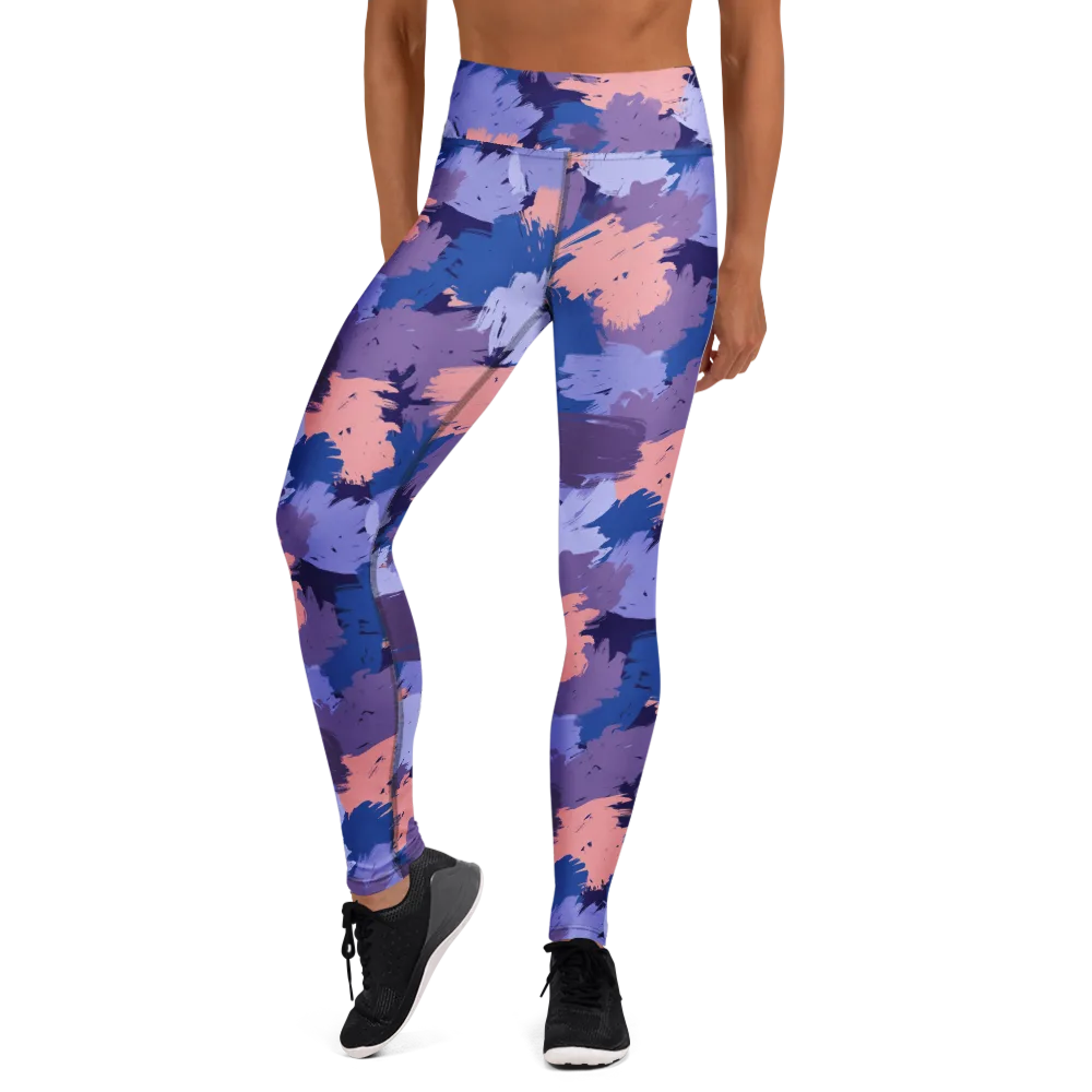 Indigo Brushfire on Yoga Leggings — Front