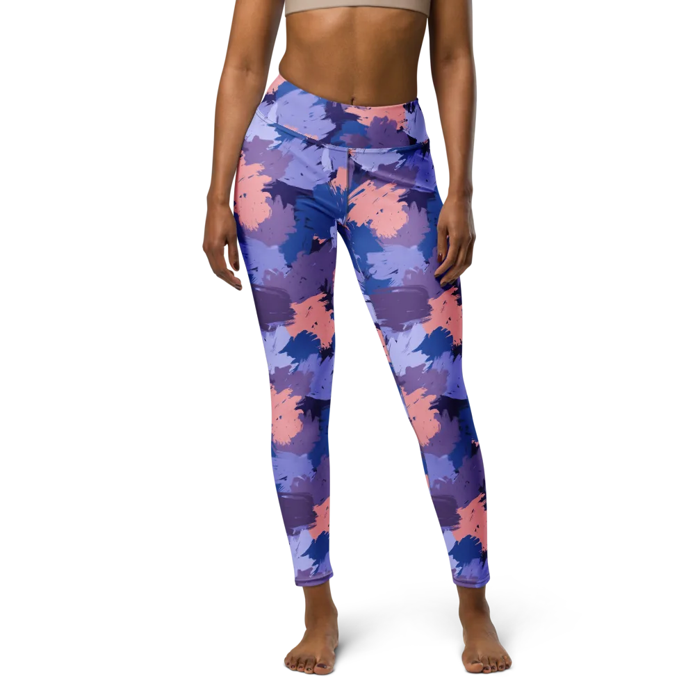 Indigo Brushfire on Yoga Leggings — Front