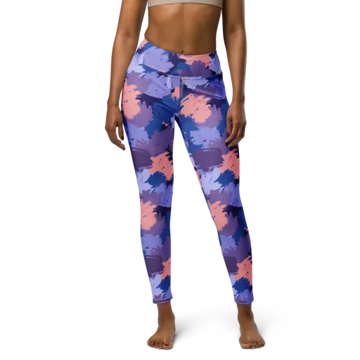Indigo Brushfire on a Yoga Leggings