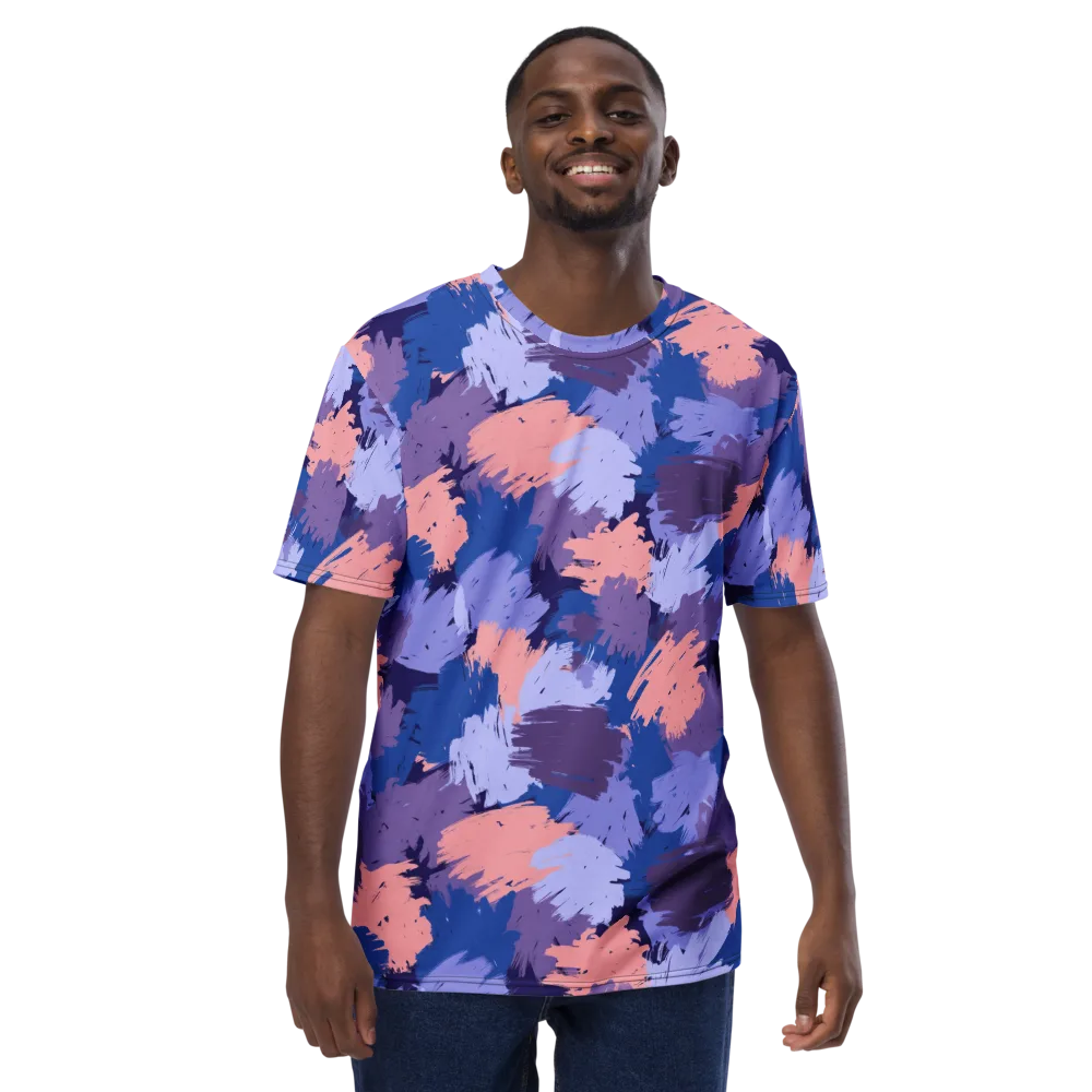 Indigo Brushfire on Men's Crew Neck T-Shirt — Front