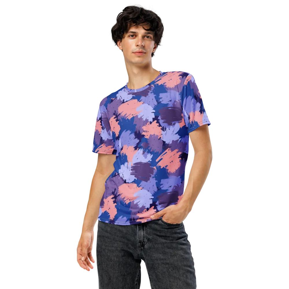 Indigo Brushfire on Men's Crew Neck T-Shirt — Front