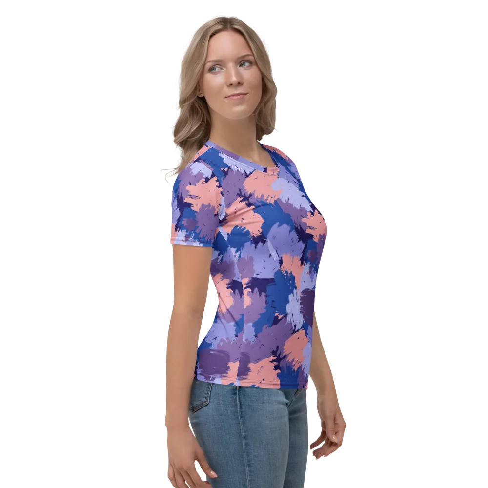 Indigo Brushfire on Women's Crew Neck T-Shirt — Right
