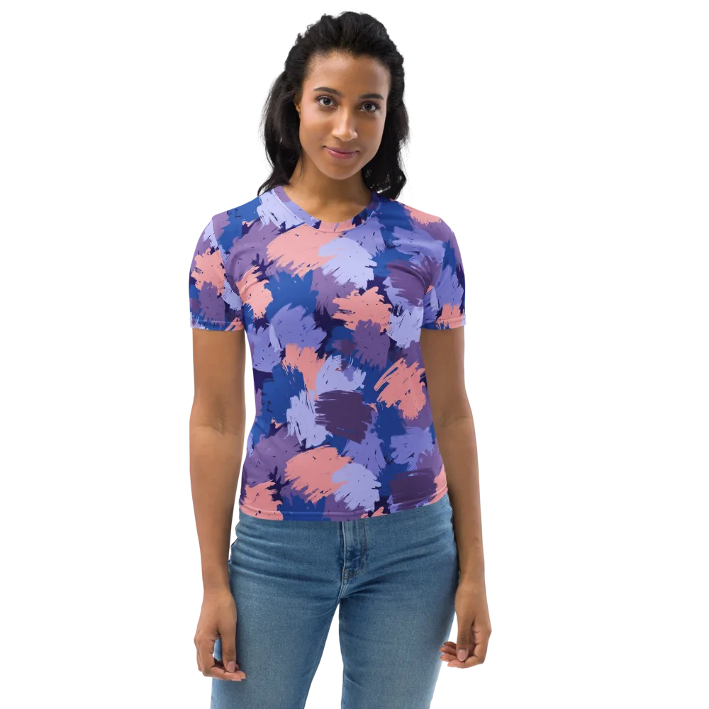 Indigo Brushfire on Women's Crew Neck T-Shirt — Front