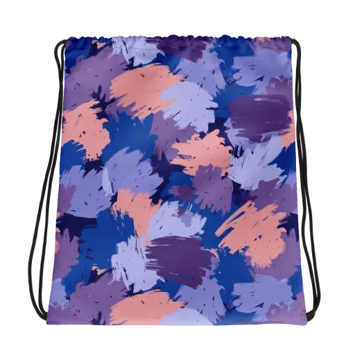 Indigo Brushfire on a Drawstring Bag