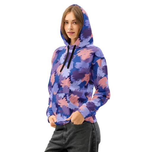 Indigo Brushfire on a Cotton Hoodie