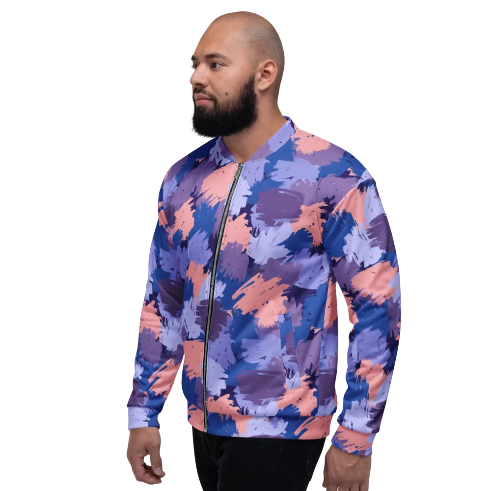Indigo Brushfire on Bomber Jacket — Left