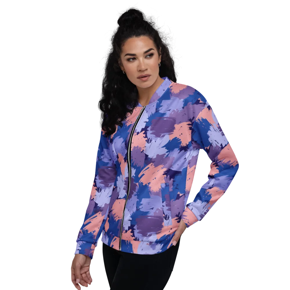 Indigo Brushfire on Bomber Jacket — Left
