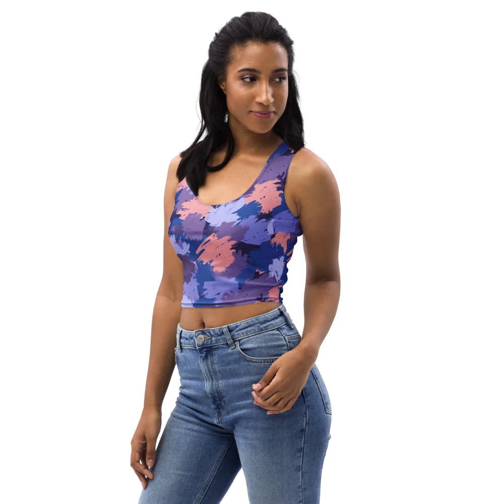 Indigo Brushfire on Crop Top — Left Front