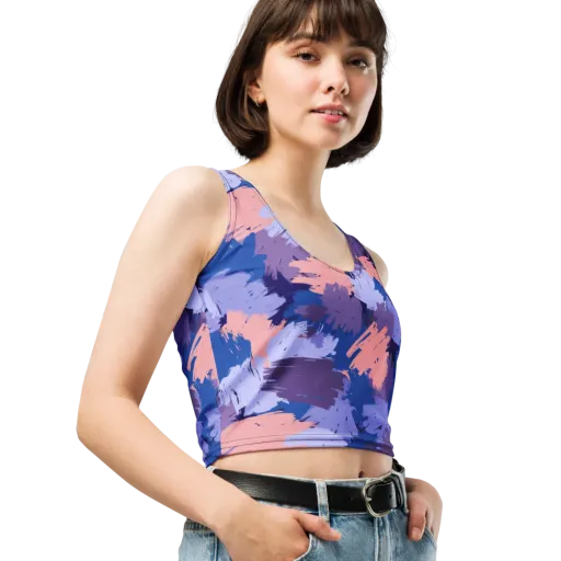 Indigo Brushfire on a Crop Top