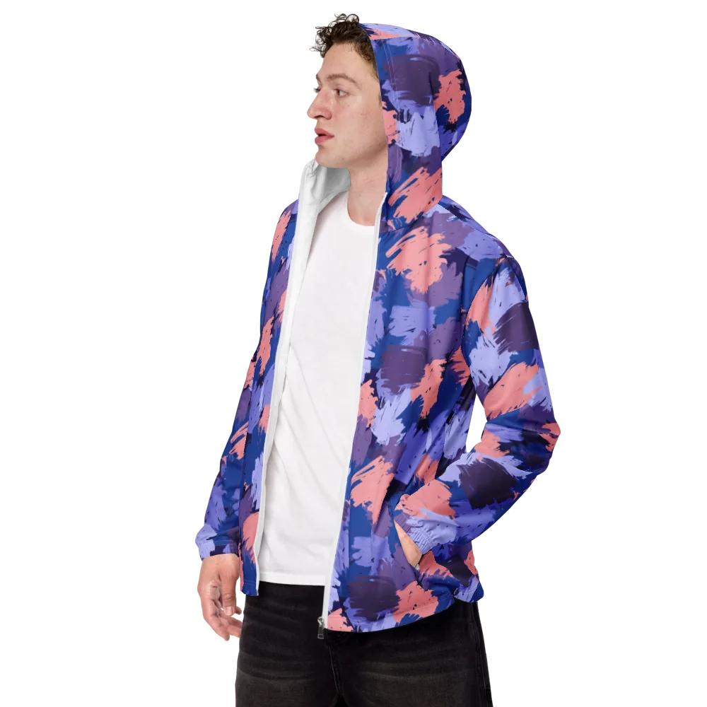 Indigo Brushfire on Men's Windbreaker — Left Front