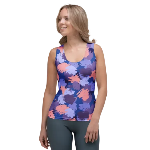 Indigo Brushfire on a Women's Tank Top
