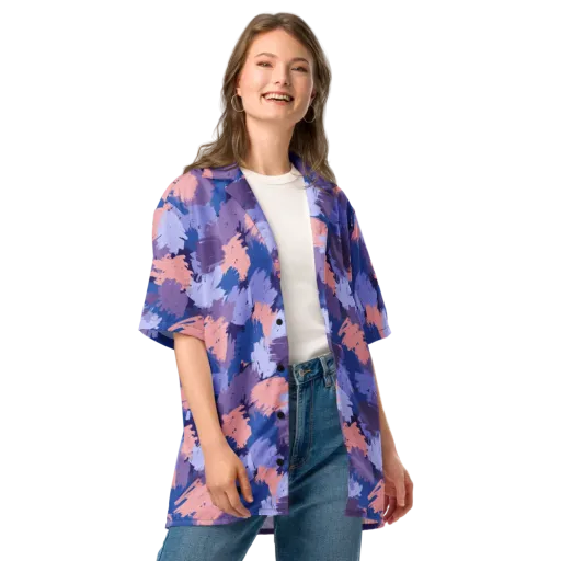 Indigo Brushfire on a Button Shirt