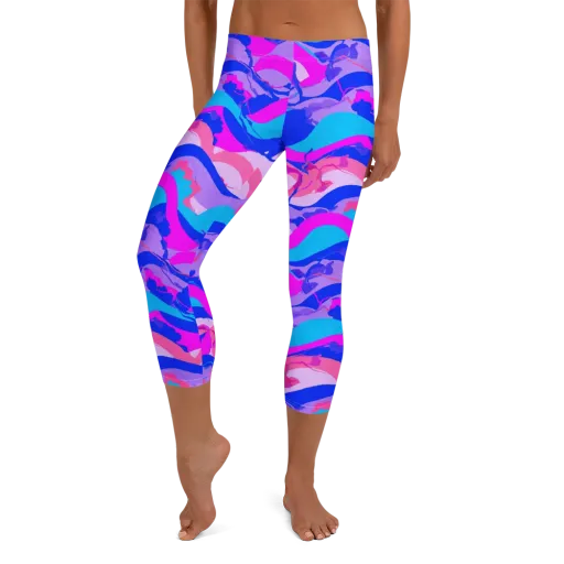 Electric Undertow on a Capri Leggings