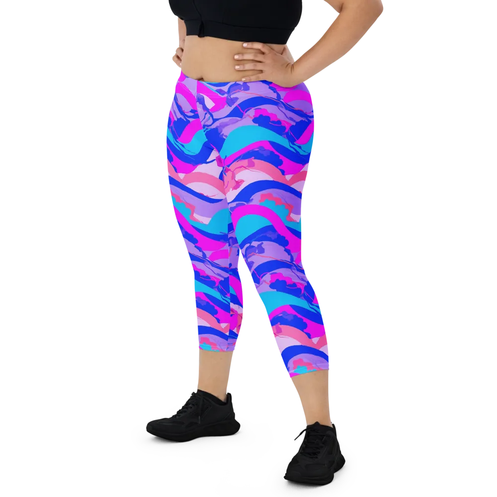 Electric Undertow on Capri Leggings — Front