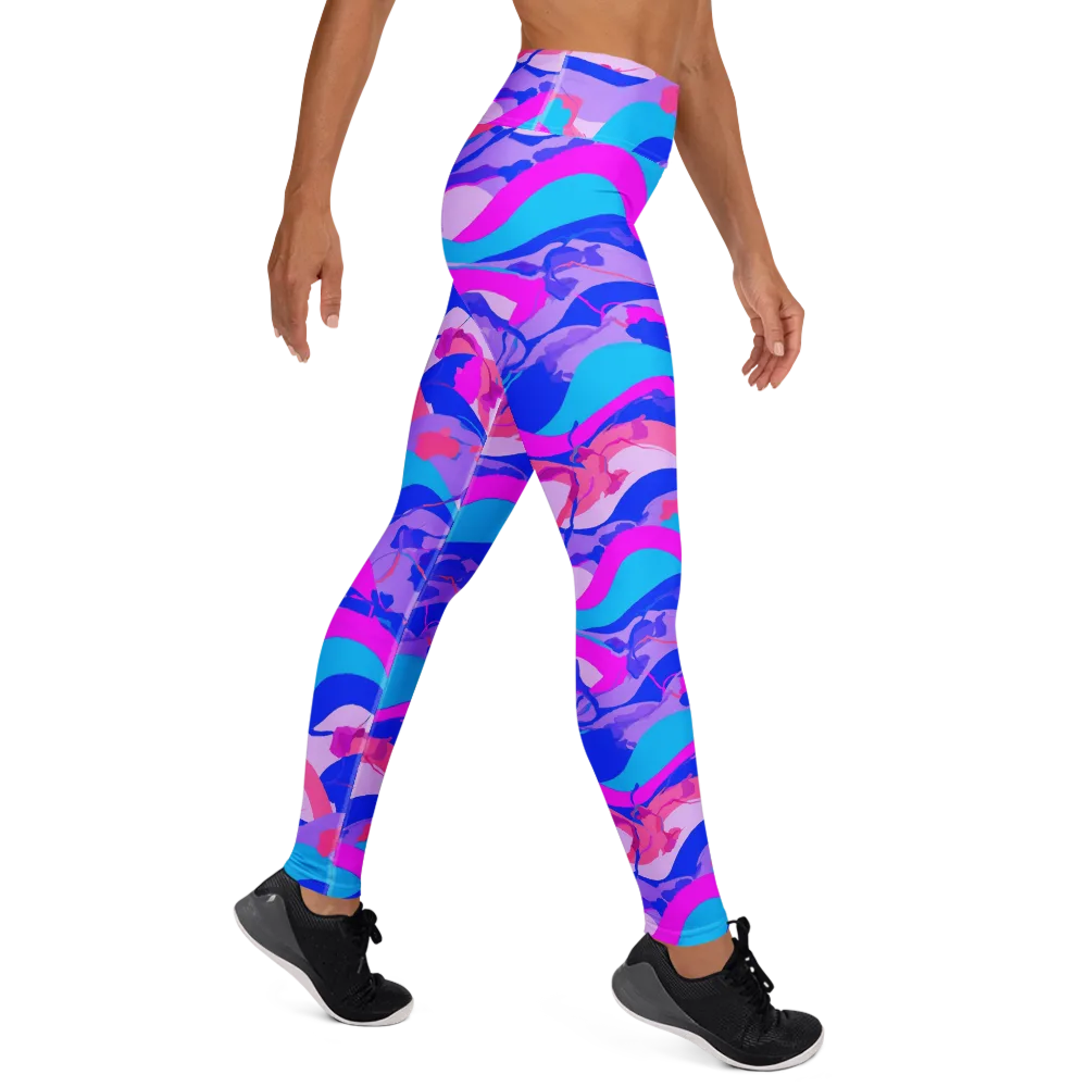 Electric Undertow on Yoga Leggings — Right