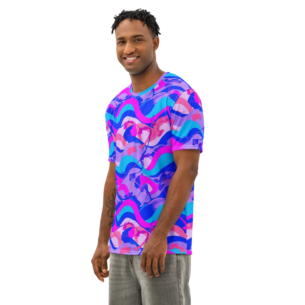 Electric Undertow on Men's Cotton Crew Neck T-Shirt — Left Front