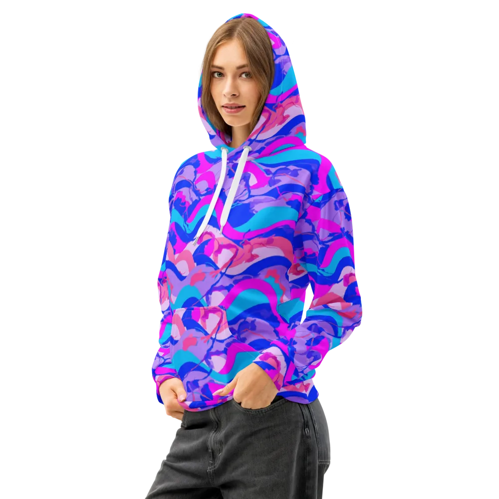 Electric Undertow on Cotton Hoodie — Left Front