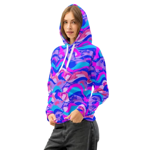 Electric Undertow on a Cotton Hoodie