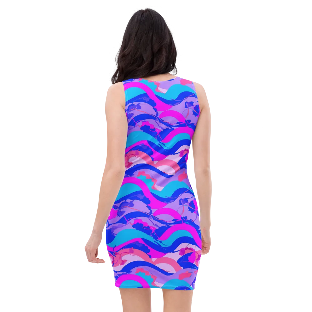 Electric Undertow on Bodycon Dress — Back