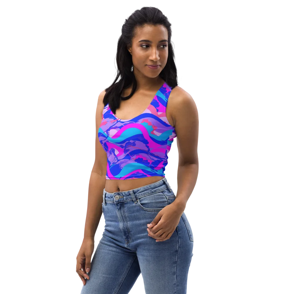 Electric Undertow on Crop Top — Left Front